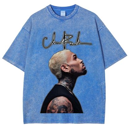 Unisex Fit Washed T-Shirt CHRIS BROWN 2025 TEE