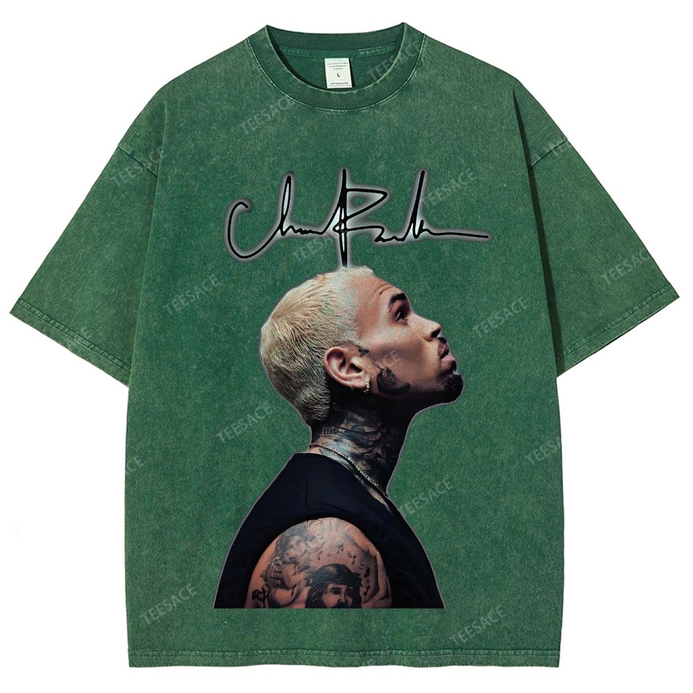 Unisex Fit Washed T-Shirt CHRIS BROWN 2025 TEE