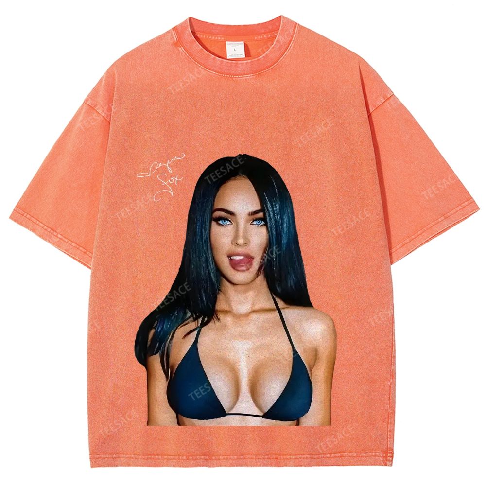 MEGAN FOX S1 WEAR Unisex-Adult Oversized Washed Cotton T-Shirt