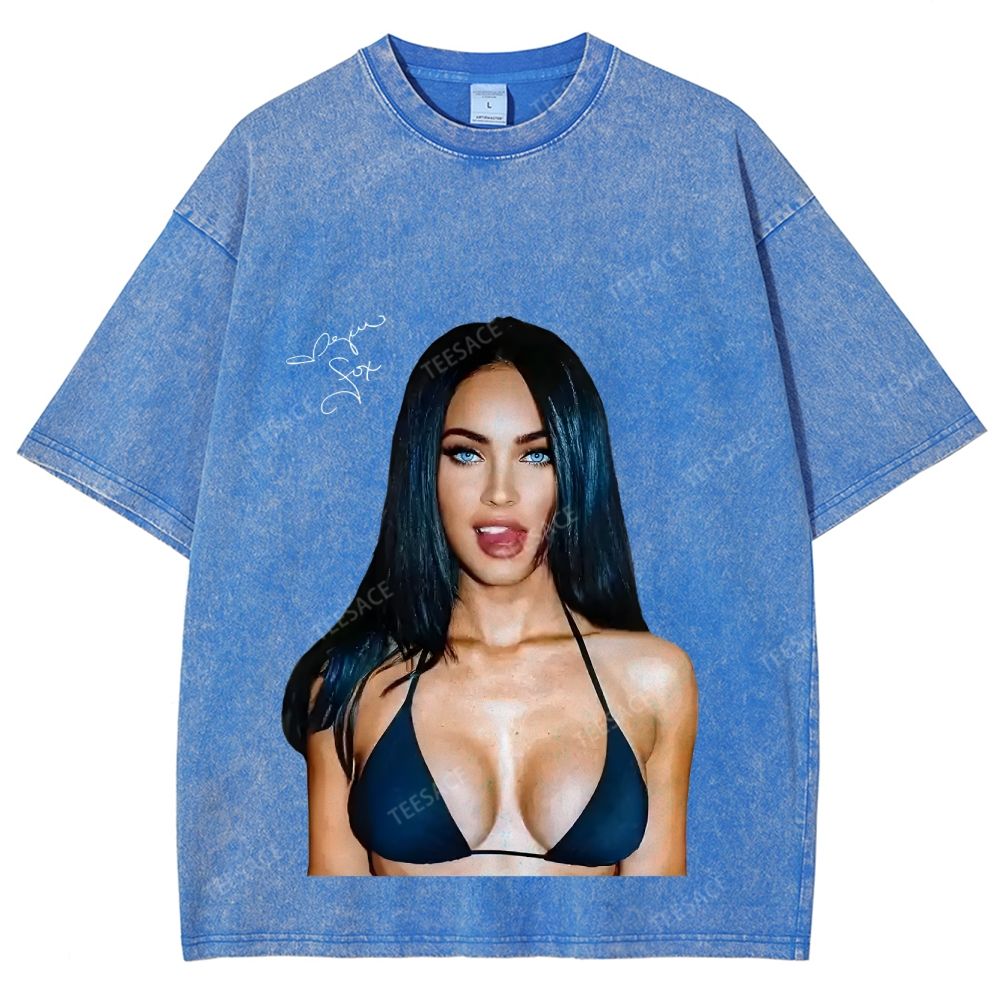 MEGAN FOX S1 WEAR Unisex-Adult Oversized Washed Cotton T-Shirt
