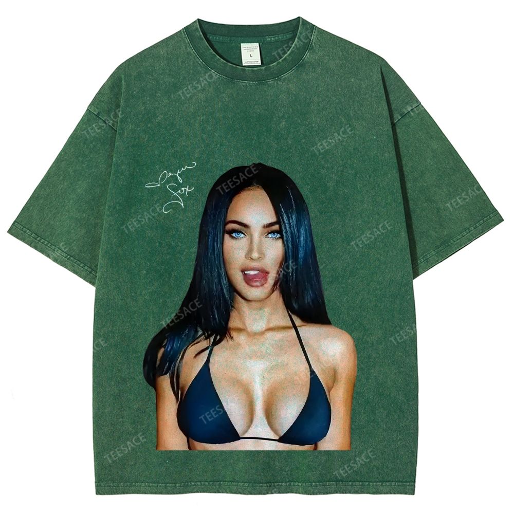 MEGAN FOX S1 WEAR Unisex-Adult Oversized Washed Cotton T-Shirt