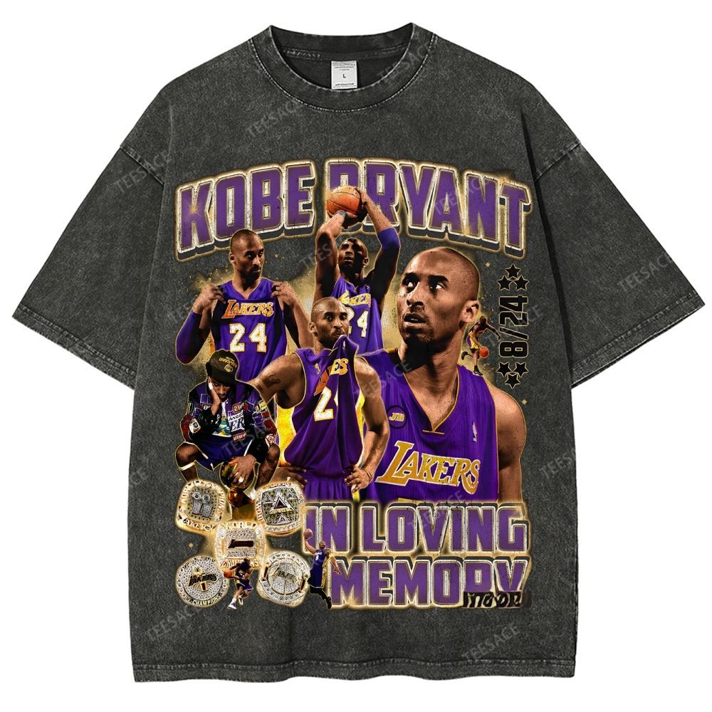 Kobe Tee Unisex Fit Washed T-Shirt