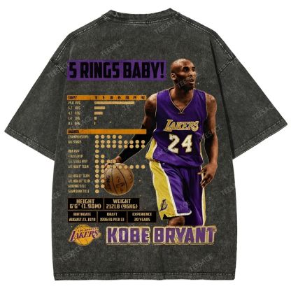 Kobe Tee Unisex Fit Washed T-Shirt  