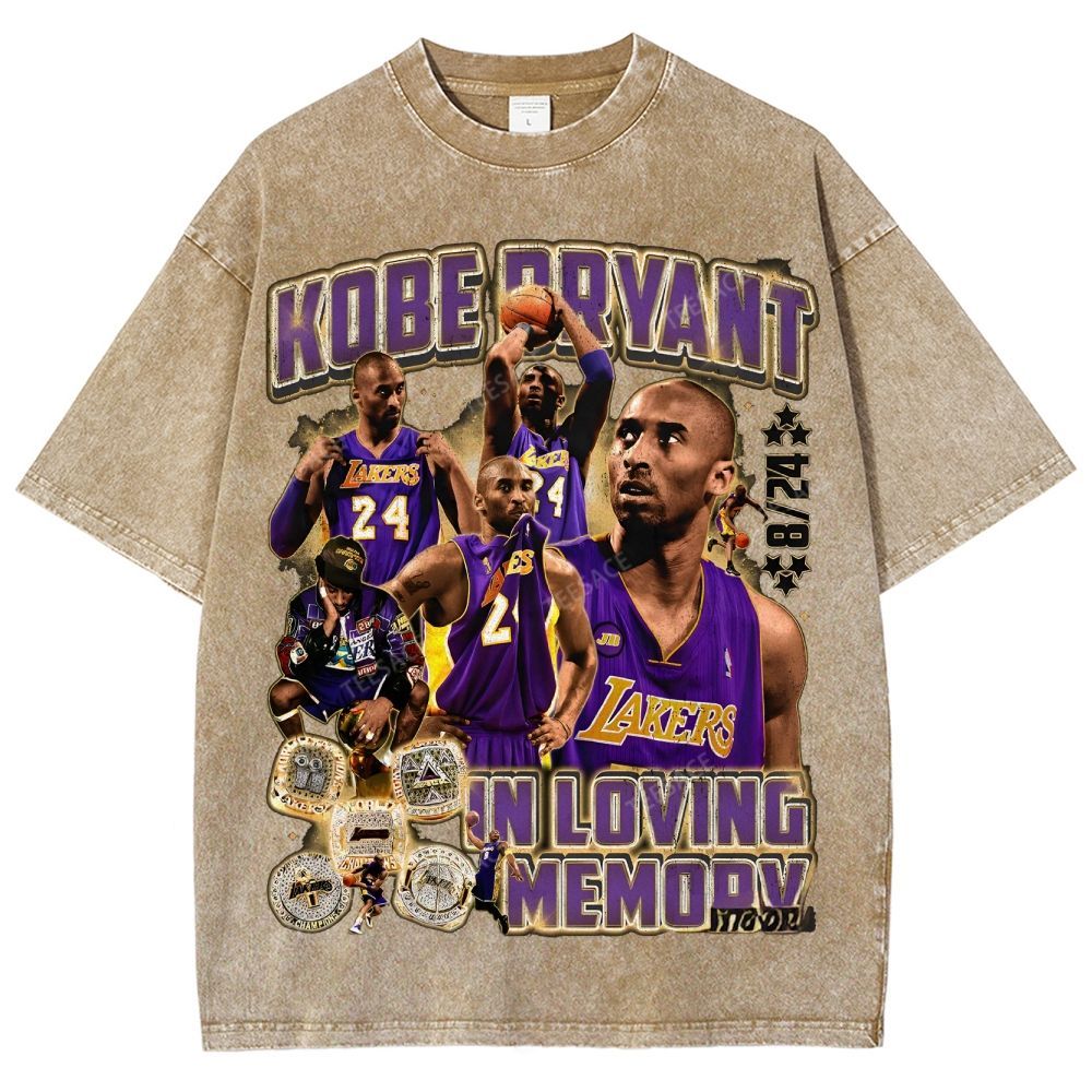 Kobe Tee Unisex Fit Washed T-Shirt  