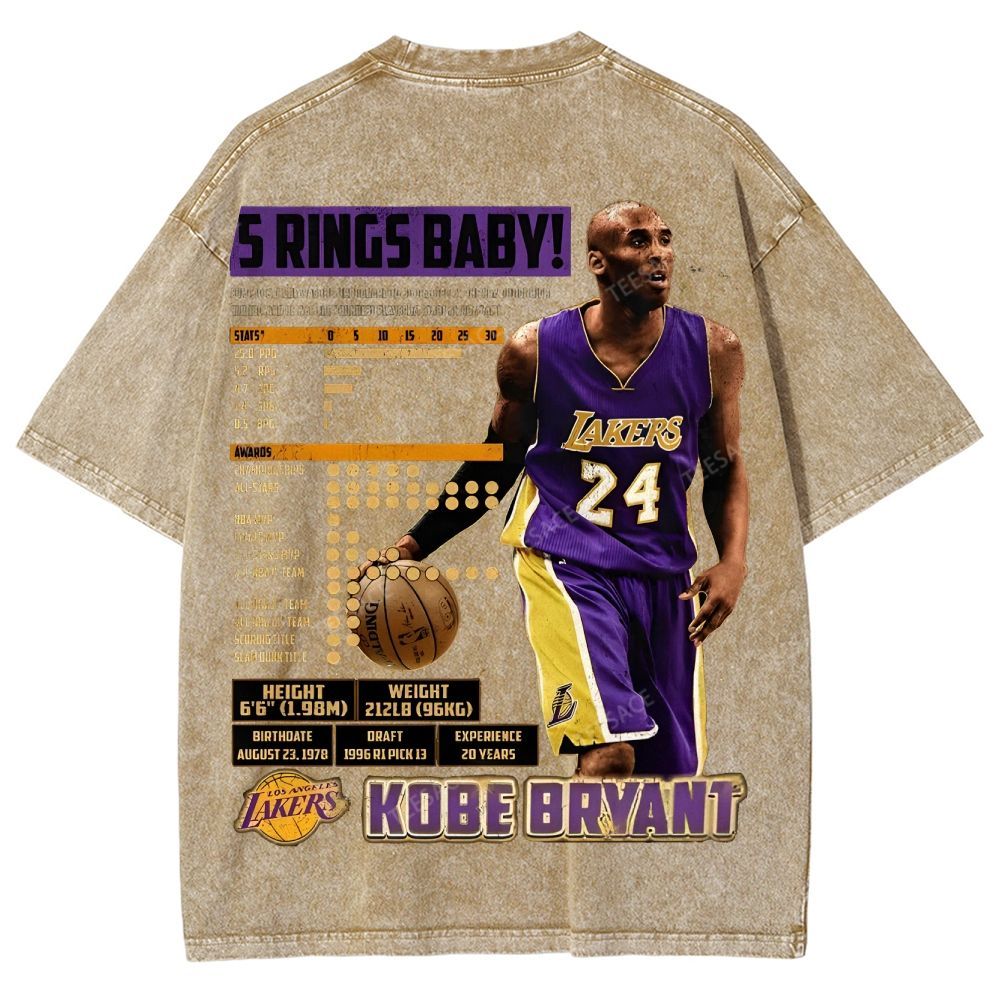 Kobe Tee Unisex Fit Washed T-Shirt  