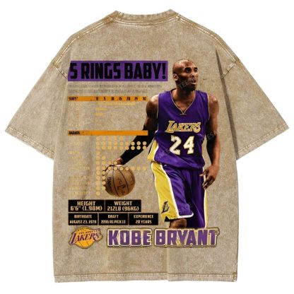 Kobe Tee Unisex Fit Washed T-Shirt  