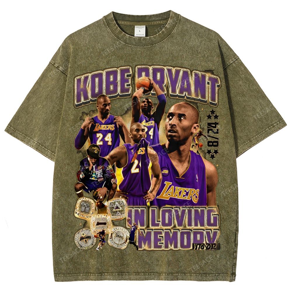 Kobe Tee Unisex Fit Washed T-Shirt  