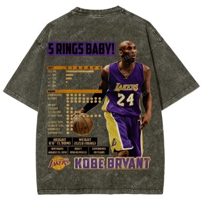Kobe Tee Unisex Fit Washed T-Shirt  