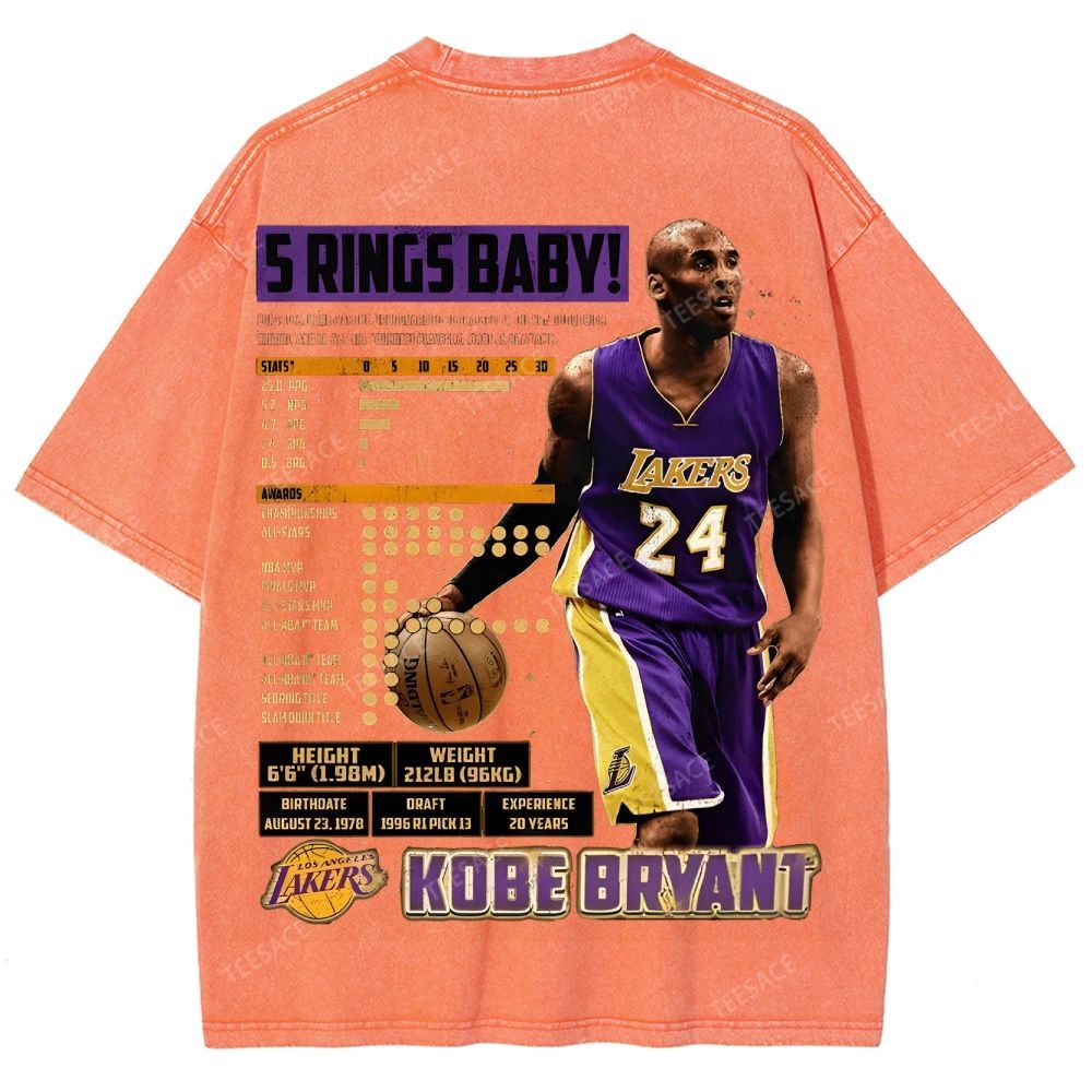 Kobe Tee Unisex Fit Washed T-Shirt  