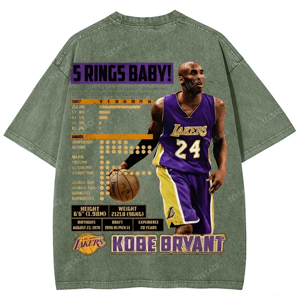 Kobe Tee Unisex Fit Washed T-Shirt  