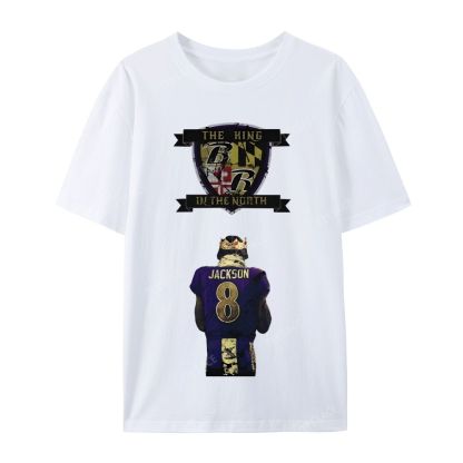 Lamar Jackson Vintage Tee Casual Short Sleeve T-Shirt 