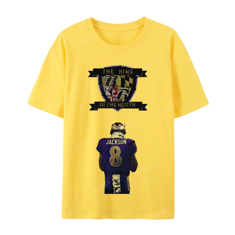 Lamar Jackson Vintage Tee Casual Short Sleeve T-Shirt 