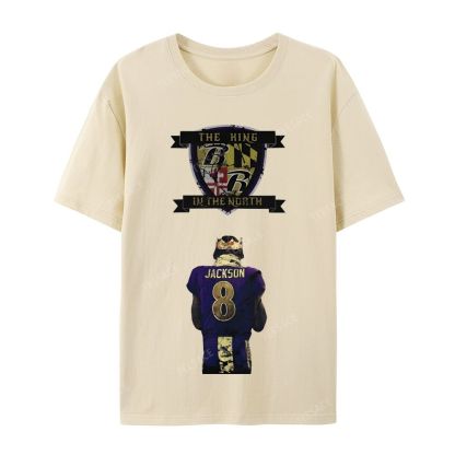 Lamar Jackson Vintage Tee Casual Short Sleeve T-Shirt 