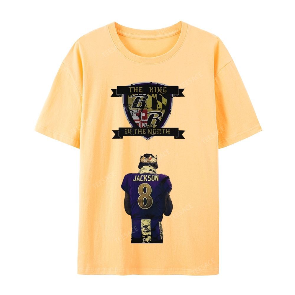 Lamar Jackson Vintage Tee Casual Short Sleeve T-Shirt 