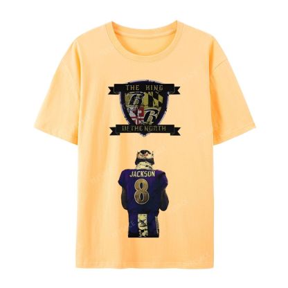 Lamar Jackson Vintage Tee Casual Short Sleeve T-Shirt 