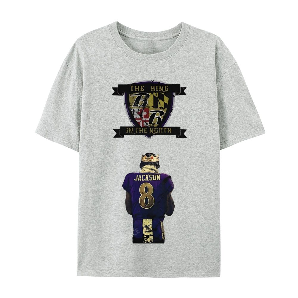 Lamar Jackson Vintage Tee Casual Short Sleeve T-Shirt 