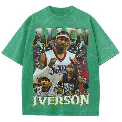 Allen Iverson Vintage Tee Unisex Fit Washed T-Shirt 