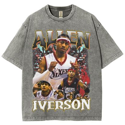 Allen Iverson Vintage Tee Unisex Fit Washed T-Shirt 