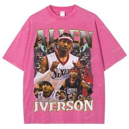 Allen Iverson Vintage Tee Unisex Fit Washed T-Shirt 