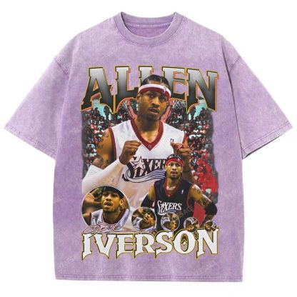 Allen Iverson Vintage Tee Unisex Fit Washed T-Shirt 