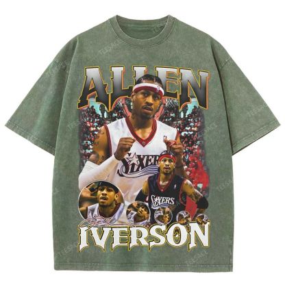 Allen Iverson Vintage Tee Unisex Fit Washed T-Shirt 