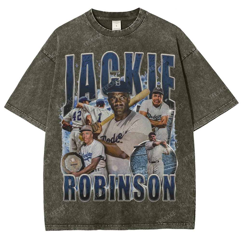 JACKIE ROBINSON DODGERS TEE Unisex Fit Washed T-Shirt 