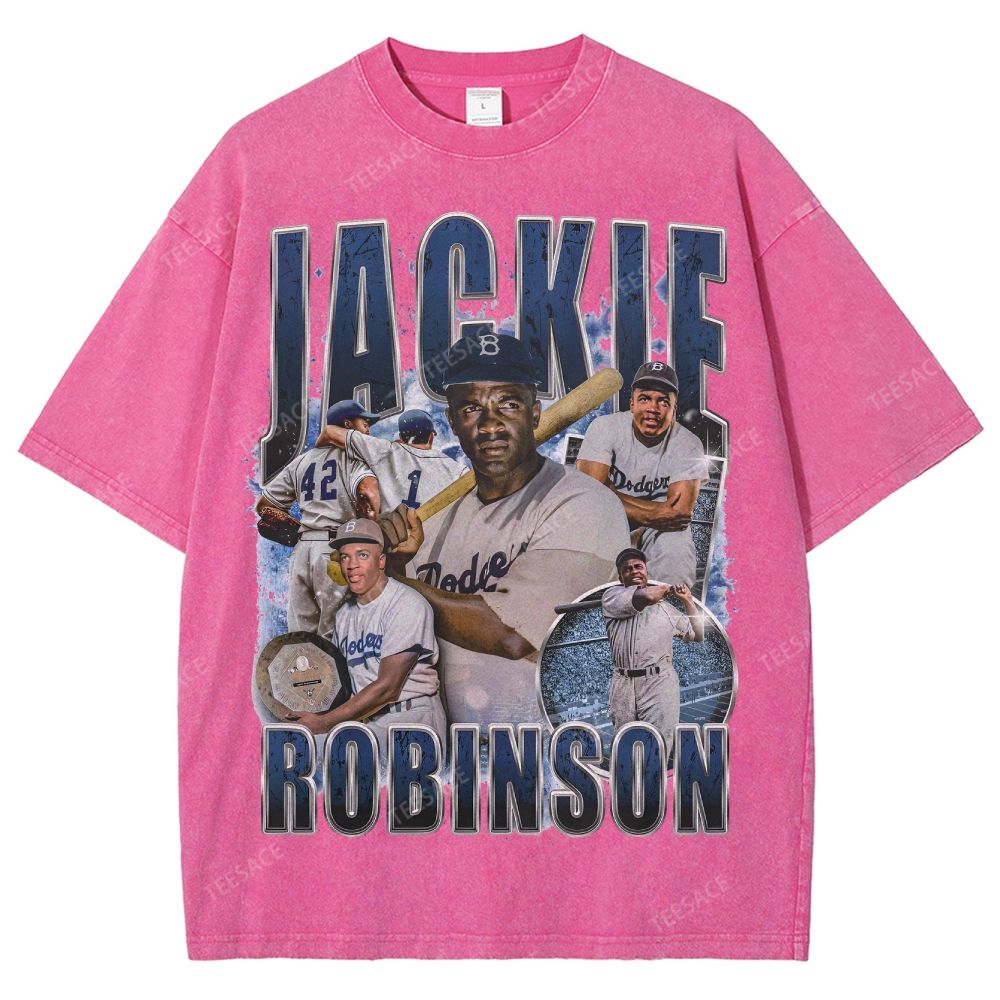 JACKIE ROBINSON DODGERS TEE Unisex Fit Washed T-Shirt 