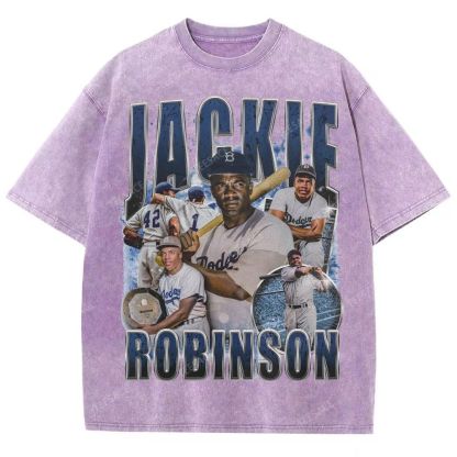 JACKIE ROBINSON DODGERS TEE Unisex Fit Washed T-Shirt 