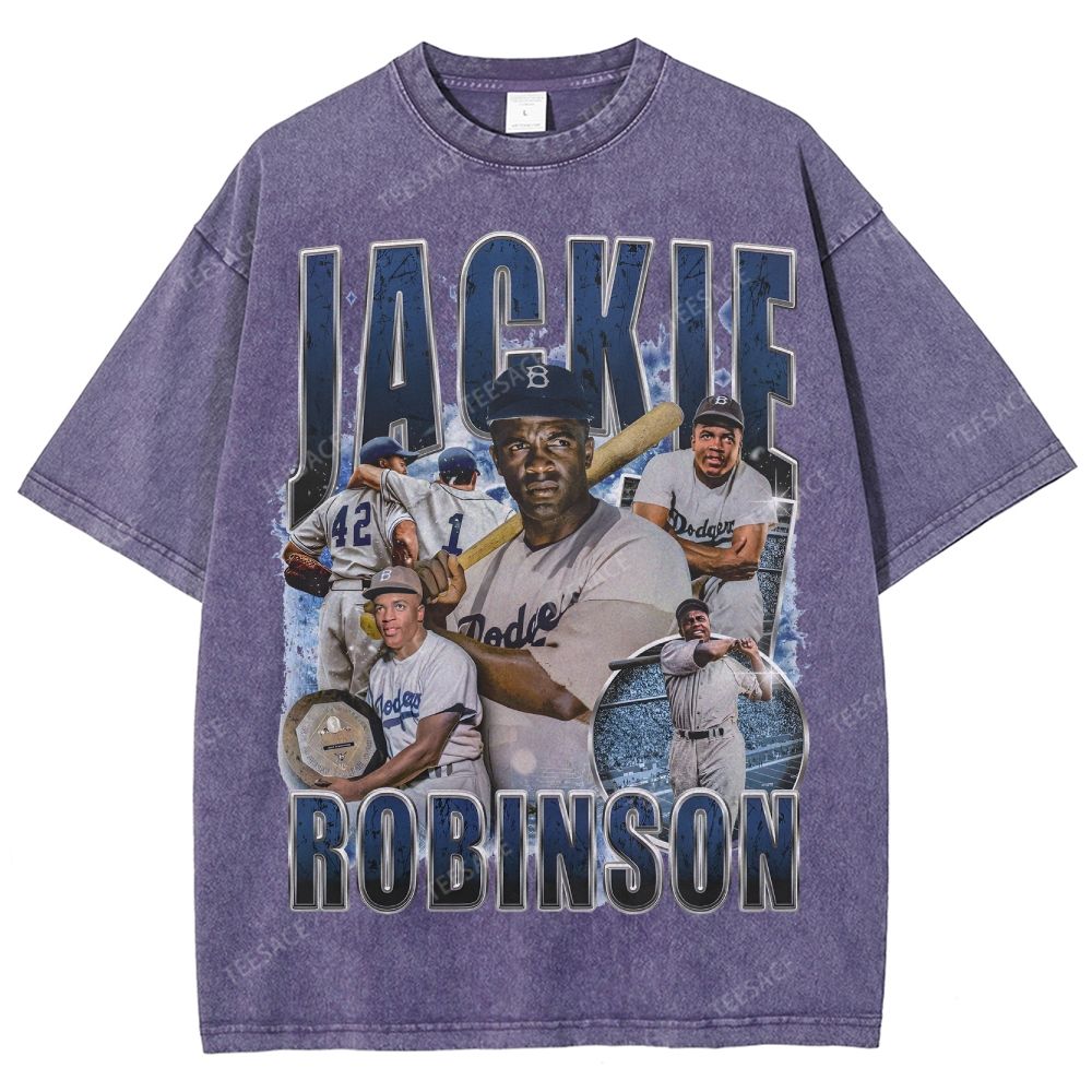 JACKIE ROBINSON DODGERS TEE Unisex Fit Washed T-Shirt 