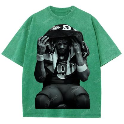 LAMAR JACKSON Tee  Unisex Fit Washed T-Shirt 