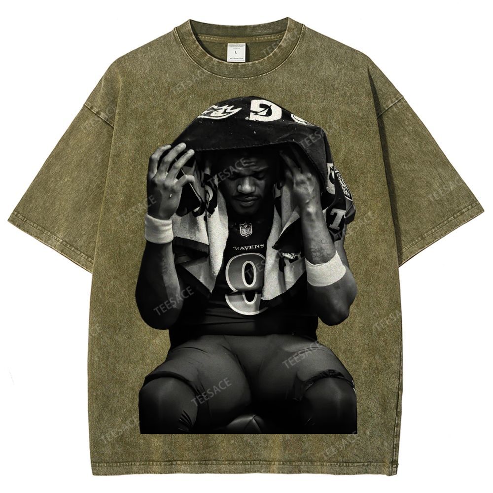 LAMAR JACKSON Tee  Unisex Fit Washed T-Shirt 