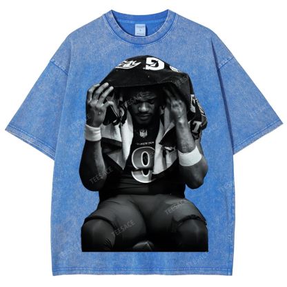 LAMAR JACKSON Tee  Unisex Fit Washed T-Shirt 