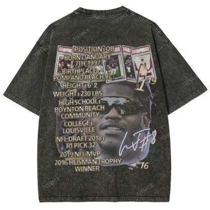 Lamar Jackson Ravens Tee Unisex Fit Washed T-Shirt 
