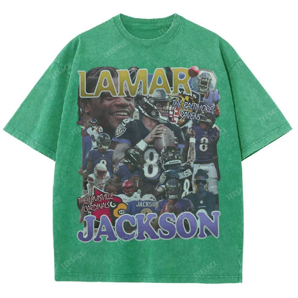 Lamar Jackson Ravens Tee Unisex Fit Washed T-Shirt 