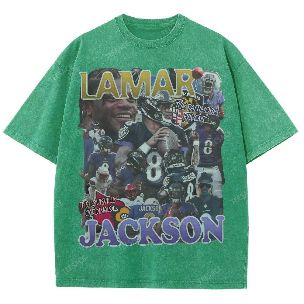 Lamar Jackson Ravens Tee Unisex Fit Washed T-Shirt 