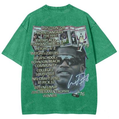Lamar Jackson Ravens Tee Unisex Fit Washed T-Shirt 