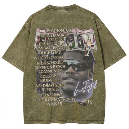 Lamar Jackson Ravens Tee Unisex Fit Washed T-Shirt 
