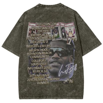 Lamar Jackson Ravens Tee Unisex Fit Washed T-Shirt 