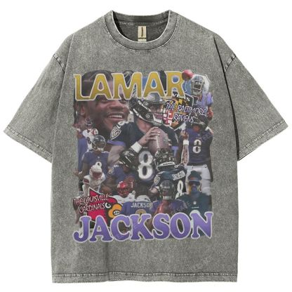 Lamar Jackson Ravens Tee Unisex Fit Washed T-Shirt 