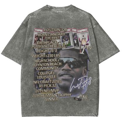 Lamar Jackson Ravens Tee Unisex Fit Washed T-Shirt 