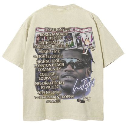 Lamar Jackson Ravens Tee Unisex Fit Washed T-Shirt 