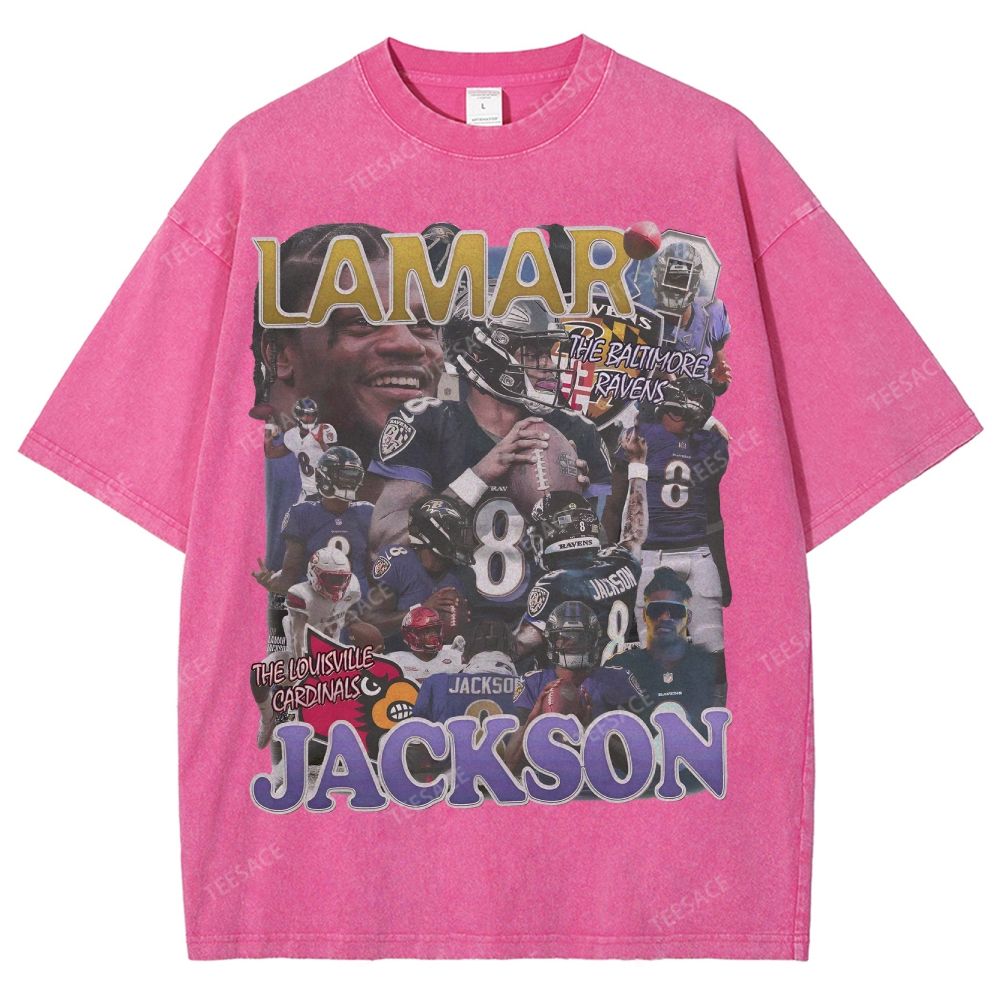 Lamar Jackson Ravens Tee Unisex Fit Washed T-Shirt 