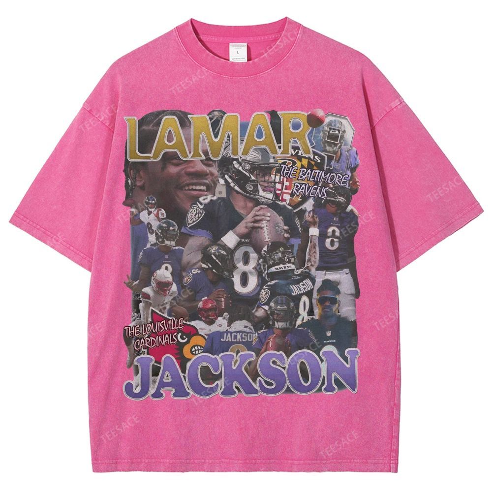 Lamar Jackson Ravens Tee Unisex Fit Washed T-Shirt 
