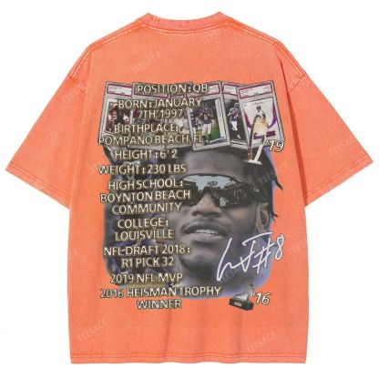 Lamar Jackson Ravens Tee Unisex Fit Washed T-Shirt 