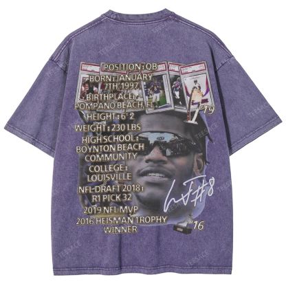 Lamar Jackson Ravens Tee Unisex Fit Washed T-Shirt 