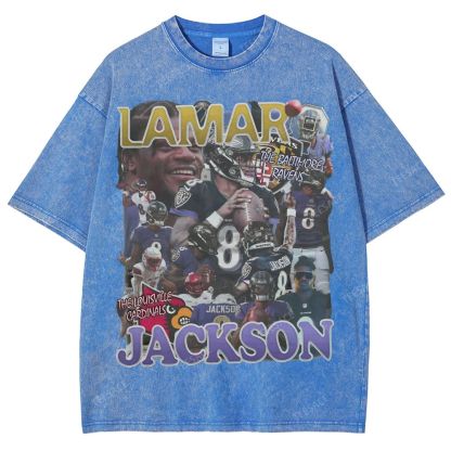 Lamar Jackson Ravens Tee Unisex Fit Washed T-Shirt 