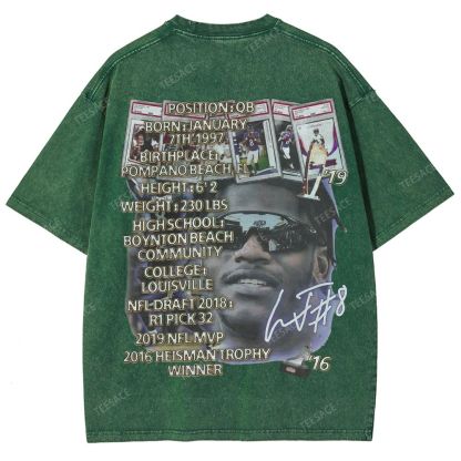 Lamar Jackson Ravens Tee Unisex Fit Washed T-Shirt 