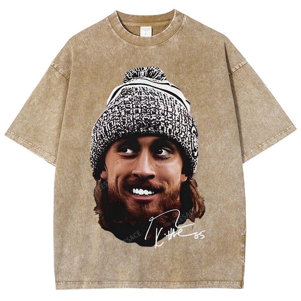 GEORGE-KITTLE-Tee Unisex Fit Washed T-Shirt 