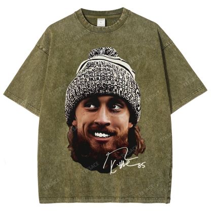 GEORGE-KITTLE-Tee Unisex Fit Washed T-Shirt 