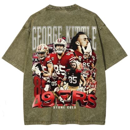 GEORGE-KITTLE-Tee Unisex Fit Washed T-Shirt 